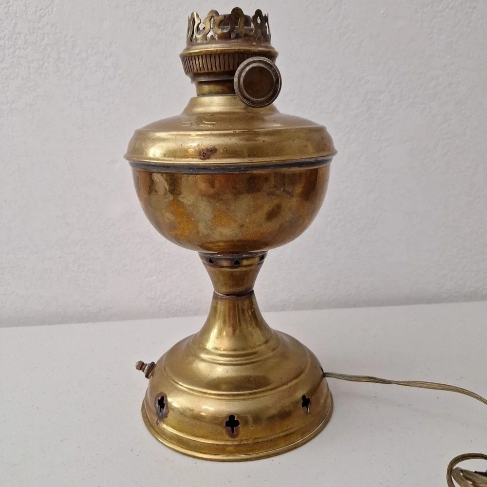 Vintage Otto Muller 1880 Russian Kerosene Oil Lamp -‎ Brass Antique Miracle Lamp